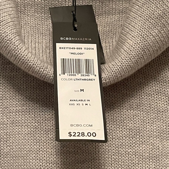 BCBG MAXAZRIA Sweater. Gray, and black patches in the elbow down to hand - Picture 5 of 5